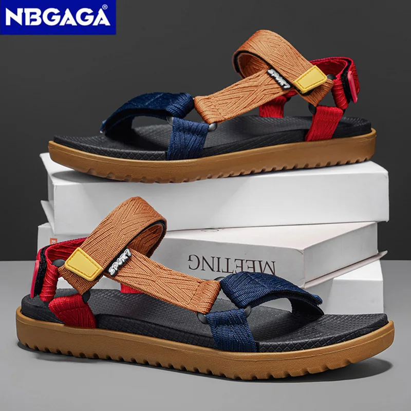 Leichte Herren-Sommersandalen, atmungsaktive Outdoor-Strand-Wasserschuhe, bequeme Wandersandalen, rutschfest, Größe 40–45