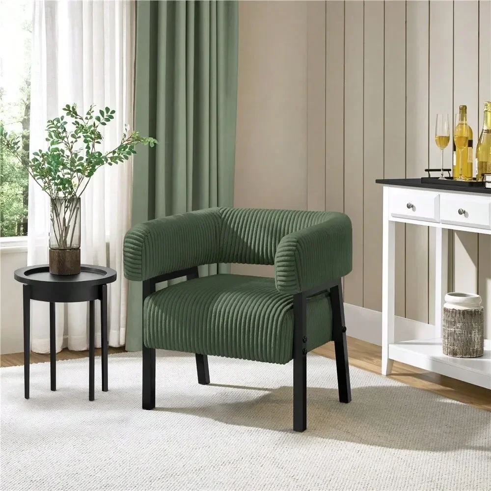 

Sillas Para Comedor ChairsCorduroy Barrel Accent Chair, Contemporary Holstered Armchair With Pocket Coiled Seat For Living Room