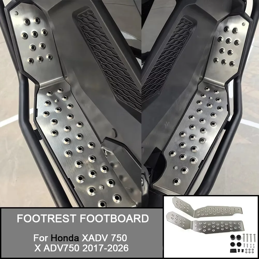 For Honda XADV 750 X ADV750 2017-2026 2024 2023 Motorcycle Foot Plate Board Pedals Footrest FootBoard Cover Rear Set Foot Pegs
