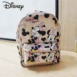 Disney-Minnie Mochila Meninas de Grande Capacidade, Linda Bolsa Escolar de Alta Qualidade, Marca de Luxo, Nova, Original, Moda