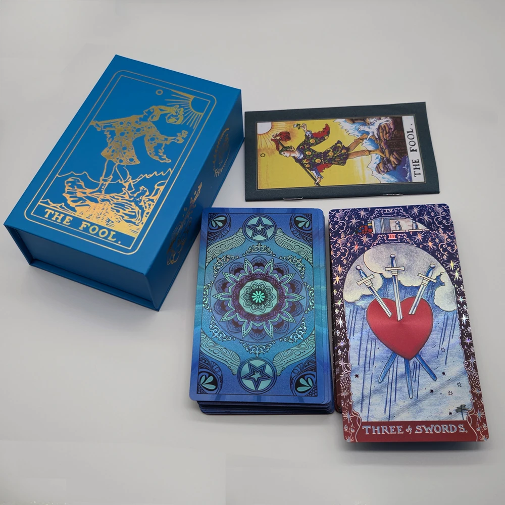 Klassische Waite Tarot Sammler Goldfolie Watro Tarot Plastikkarten Neue Rose Pink Oracle Divinationskarten Wasserdichtes Kartendeck – Detail 12