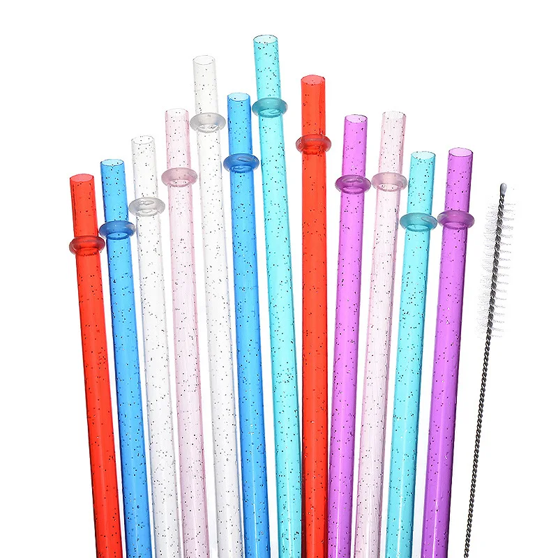 Colored Hard Straws Plastic Straws With Buckles Anti Falling Straws Pp Hard Tubes For Reuse