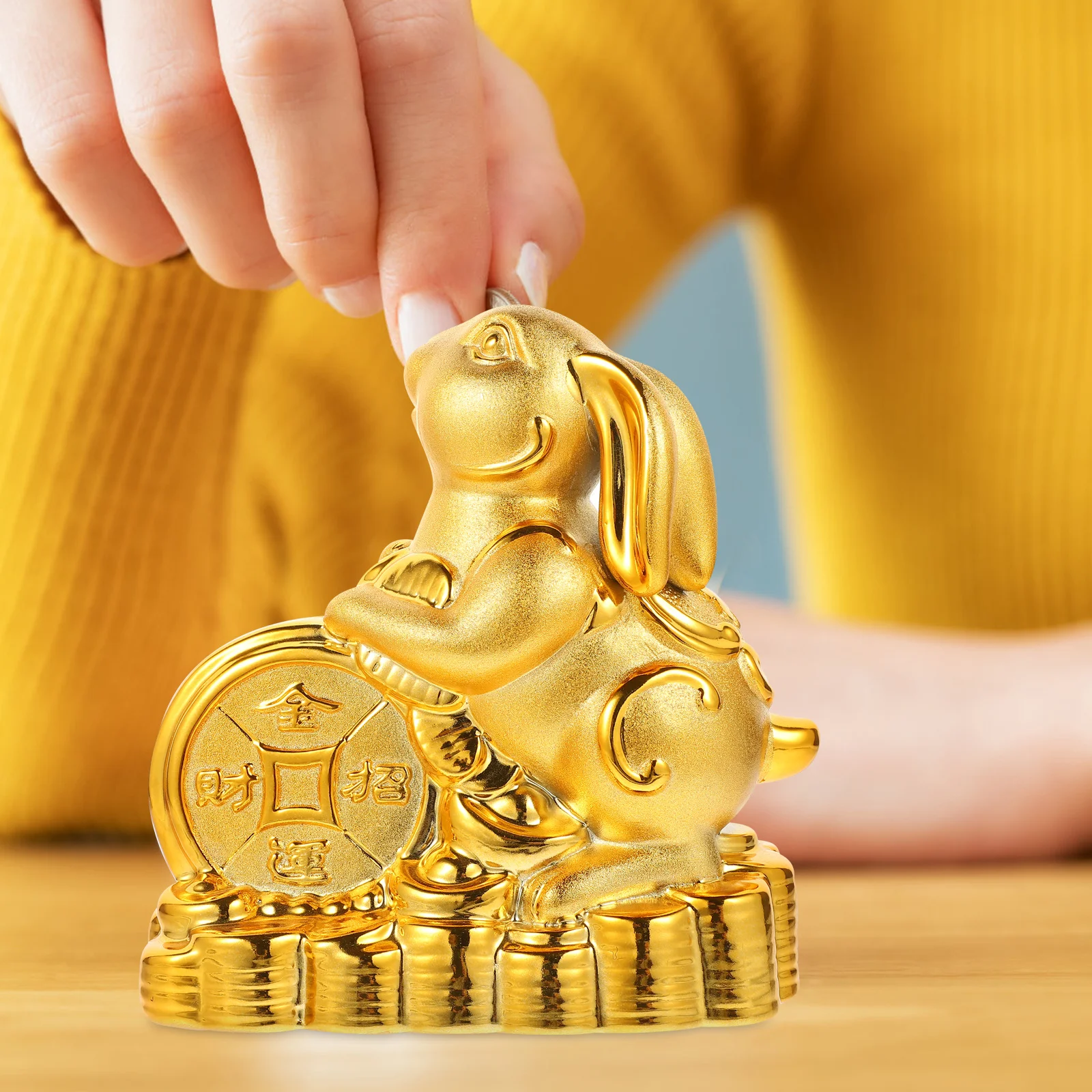 

Zodiac Rabbit Piggy Bank Decorative Cartoon Money Jar Kids Coin Storage Saving Pot Gift Zodiac Rabbit Piggy Bank