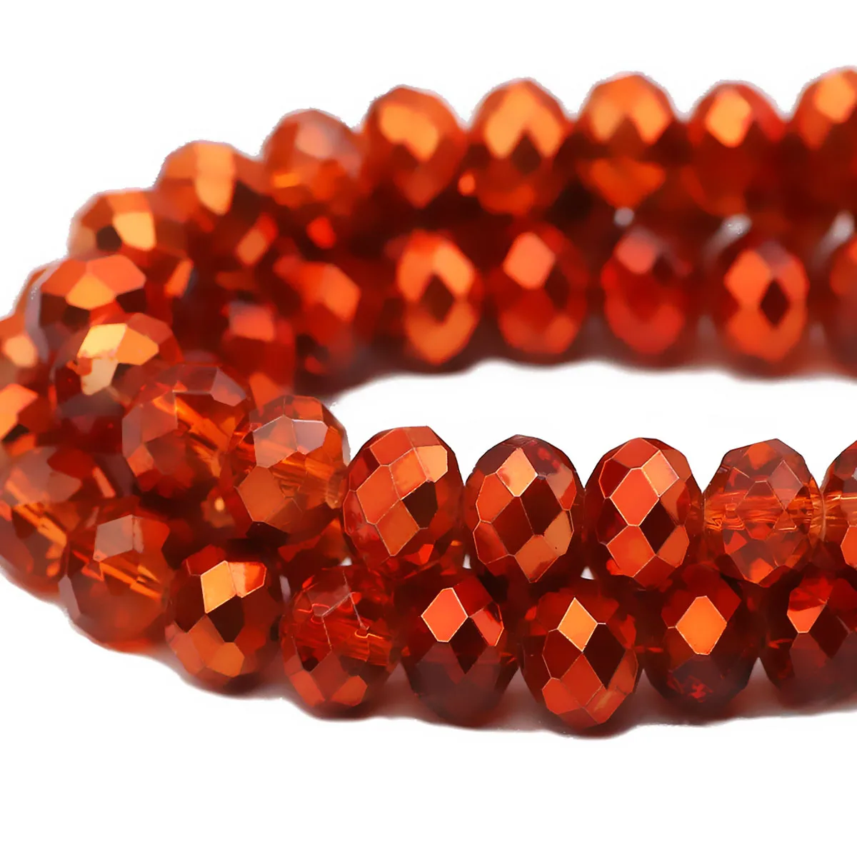Orange flache runde facettierte österreichische Kristallglas lose Distanzperlen 3/4/6/8 mm für Schmuckherstellung DIY handgefertigte Armbänder Halsketten