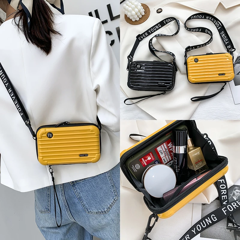 Luggage Small Bag Women's Crossbody Shoulder Personality Hand-Held Mini Suitcase-Style Box Small Square Women's Bag