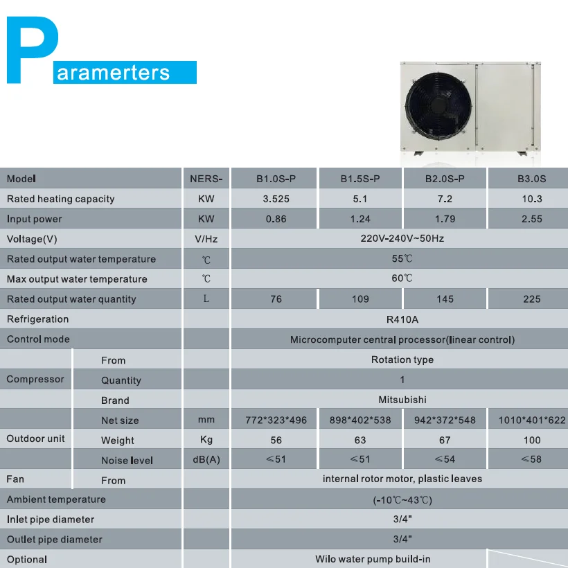 

CE CB Approved Mini Geyser R290 R32 R410A Heatpump Cheap Price OEM ODM 3KW 5KW 7KW 10KW Small Hot Water Heat Pump Water Heater