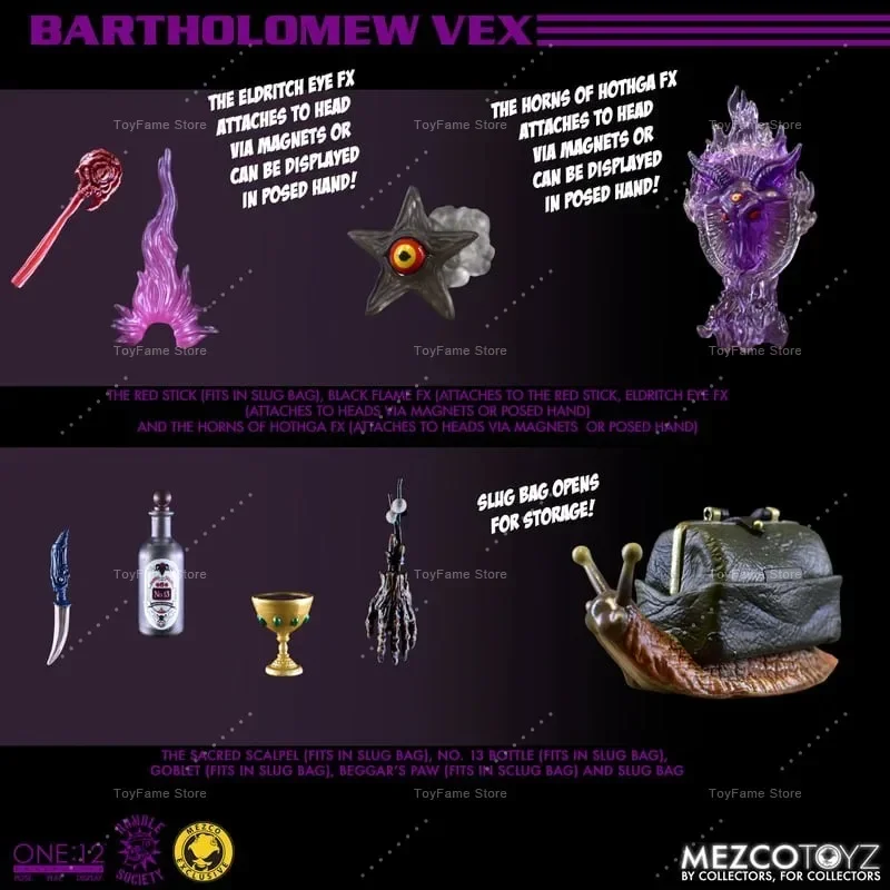 Em Estoque 100% Original Mezco One:12 Collective Rumble Society Bartholomew Vex Figura de Ação Colecionável Presente Ornamental