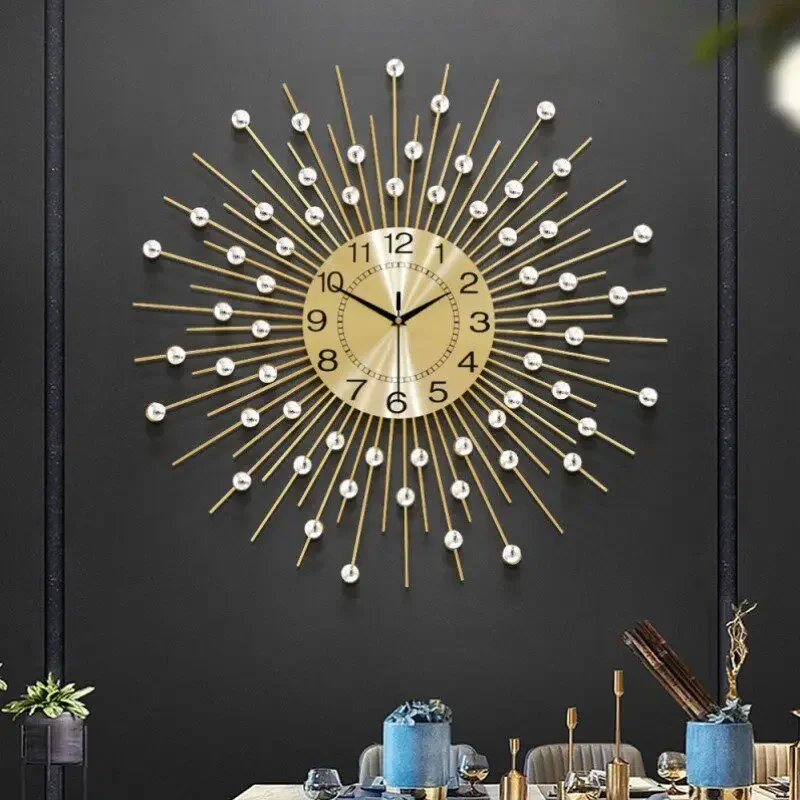 Living Room Decoration Gift Gold Large Wall Clock Metal Silent Modern Luxury Nordic Clocks Wall Home Decor Gold Wall Watches