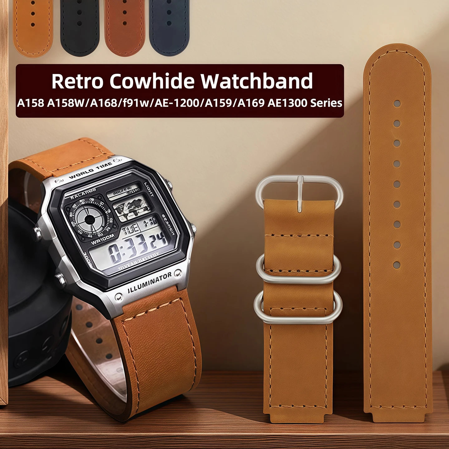 Retro Cowhide Watch… - image
