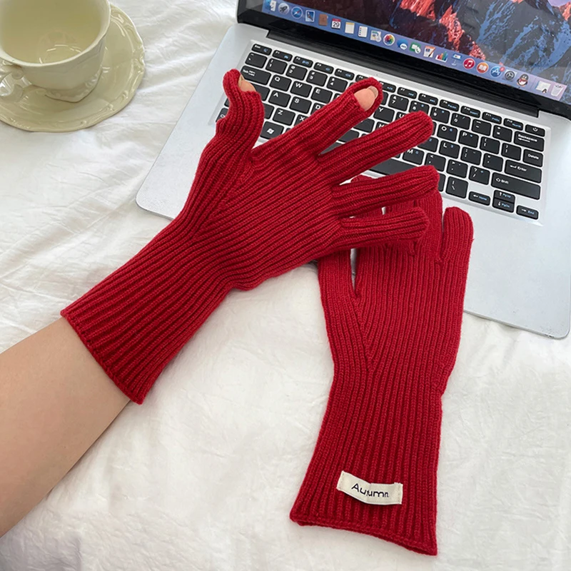 ニットネックスカーフ手袋キャップ3点セット秋と冬模造カシミア暖かい新年クリスマスセットごっこ遊び