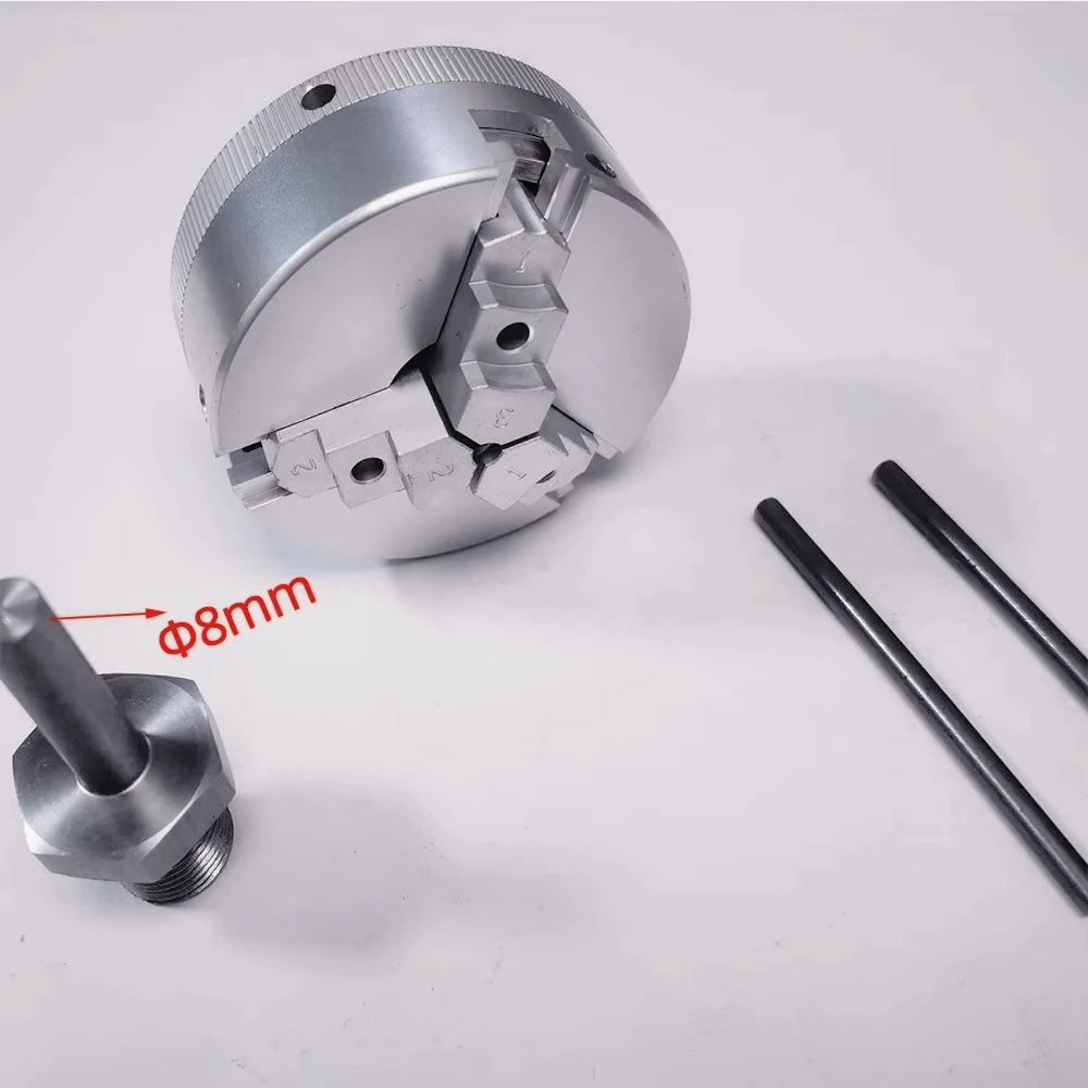 AQ-50mm Mini Three Jaw Chuck for Lathe Bench GrinderElectric Drill Aluminum Alloy Self Centering Woodworking Turning Chuck 5