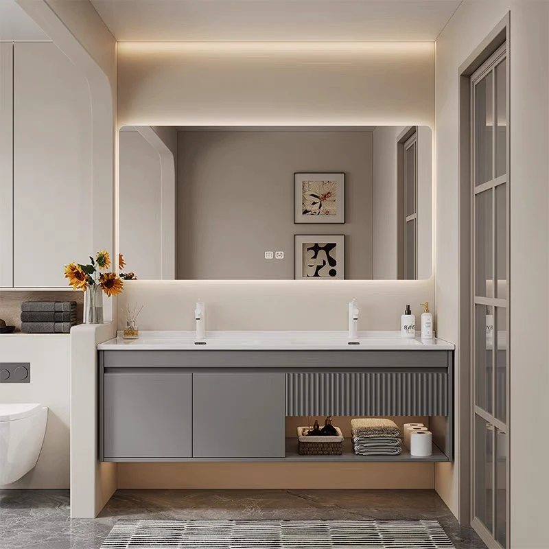 

Simple Modern Bathroom Cabinet Partitions Accessories Makeup Cupboard Display Magazine Racks Salon Gabinete Home Furniture