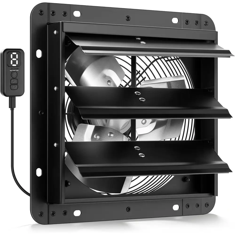 

10-дюймовый вытяжной вентилятор с EC-мотором 900 CM, регулируемый, с таймером, для настенного монтажа, для чердака, гаража, теплицы, курятника, сарая