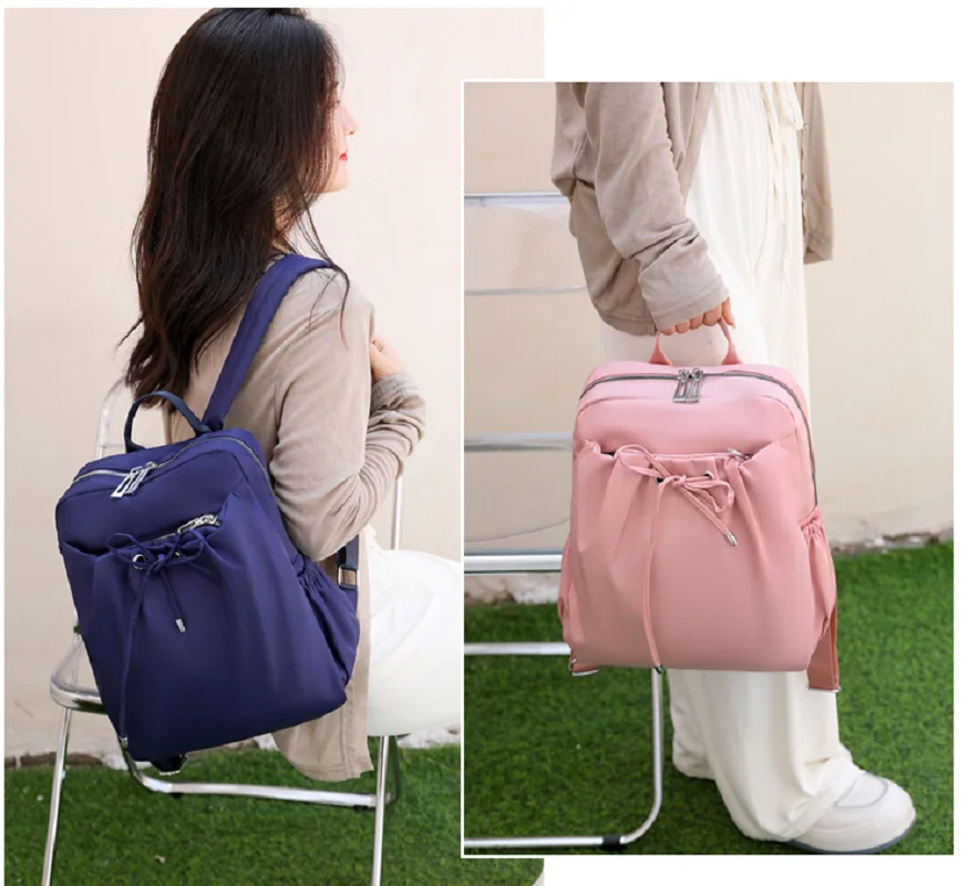 Tas Sekolah LAPTOP โน๊ตบุ๊คไนล่อนกันน้ำเทรนด์แฟชั่นสำหรับผู้หญิงสำหรับผู้ชายใหม่กระเป๋าสะพายไหล่กระเป๋าเป้เดินทางความจุขนาดใหญ่ลำลอง