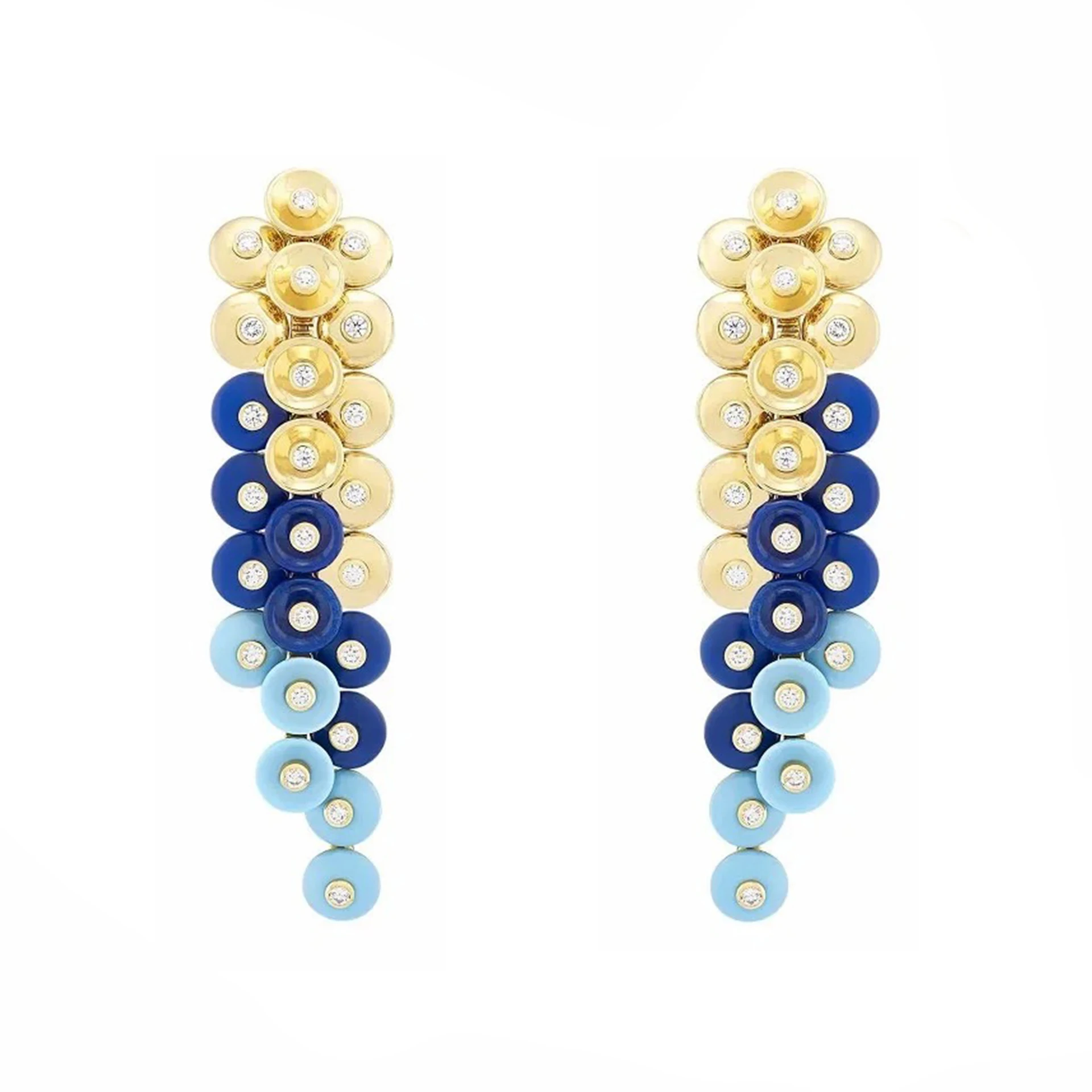 

Vintage Golden Button Drop Earrings Exquisite 925 Sterling Silver Statement Fine Jewelry for Women's Anniversary Engagement Gift