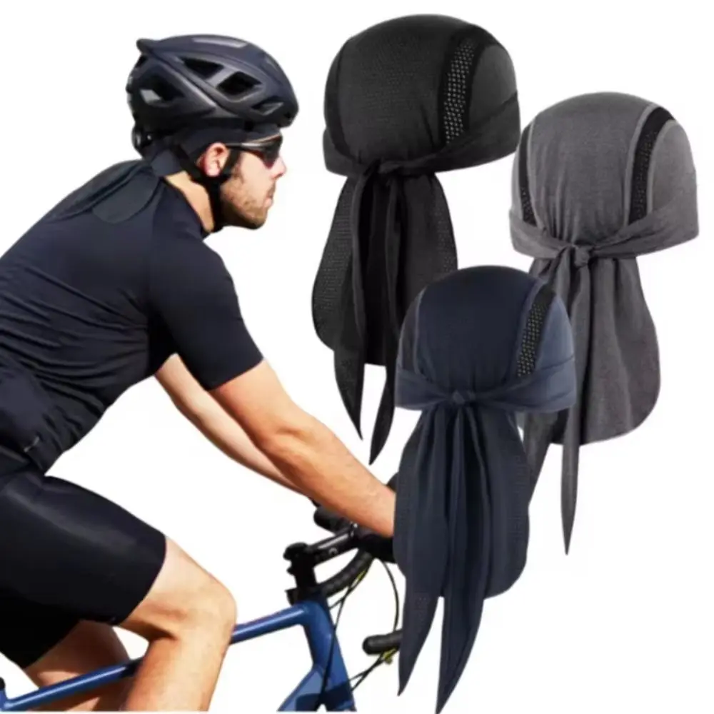 Pañuelo para la cabeza para ciclismo al aire libre, secado rápido, transpirable, ajuste ajustable, forro para casco, sombrero de pirata, absorbente del sudor, absorbe la humedad