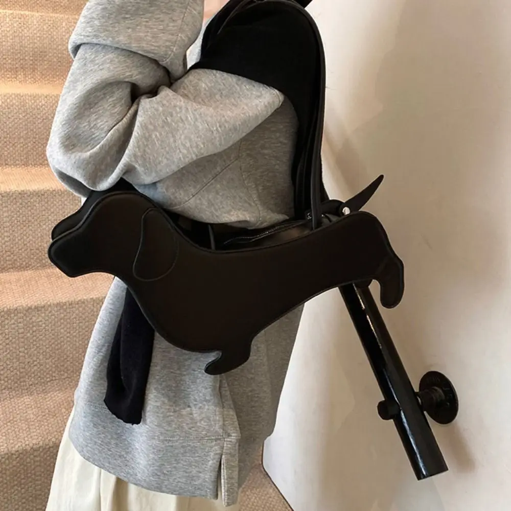 عارضة السجق الكلب الألماني الكلب حقيبة بو الجلود الإبداعية الحيوانات حقيبة كتف لطيف ثلاثي الأبعاد الكرتون حقيبة يد في الهواء الطلق