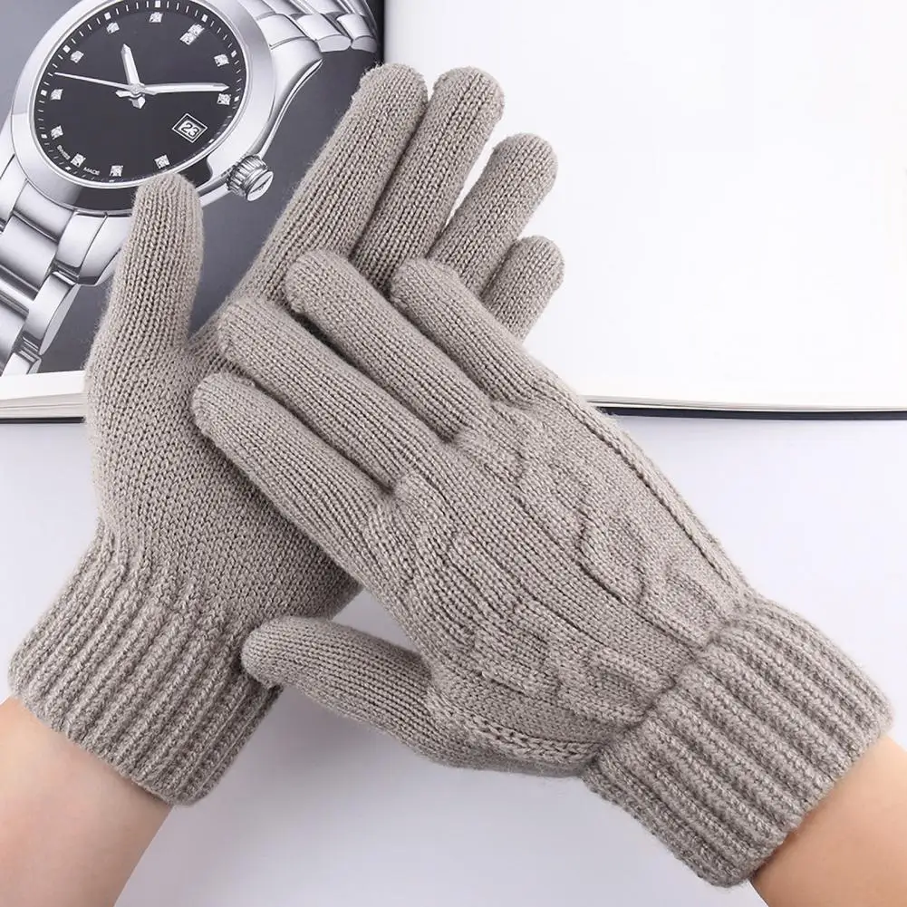 Guantes con estampado de rayas, guantes de ciclismo de invierno con antideslizantes, guantes Unisex a prueba de frío para montar, retención de calor gruesa