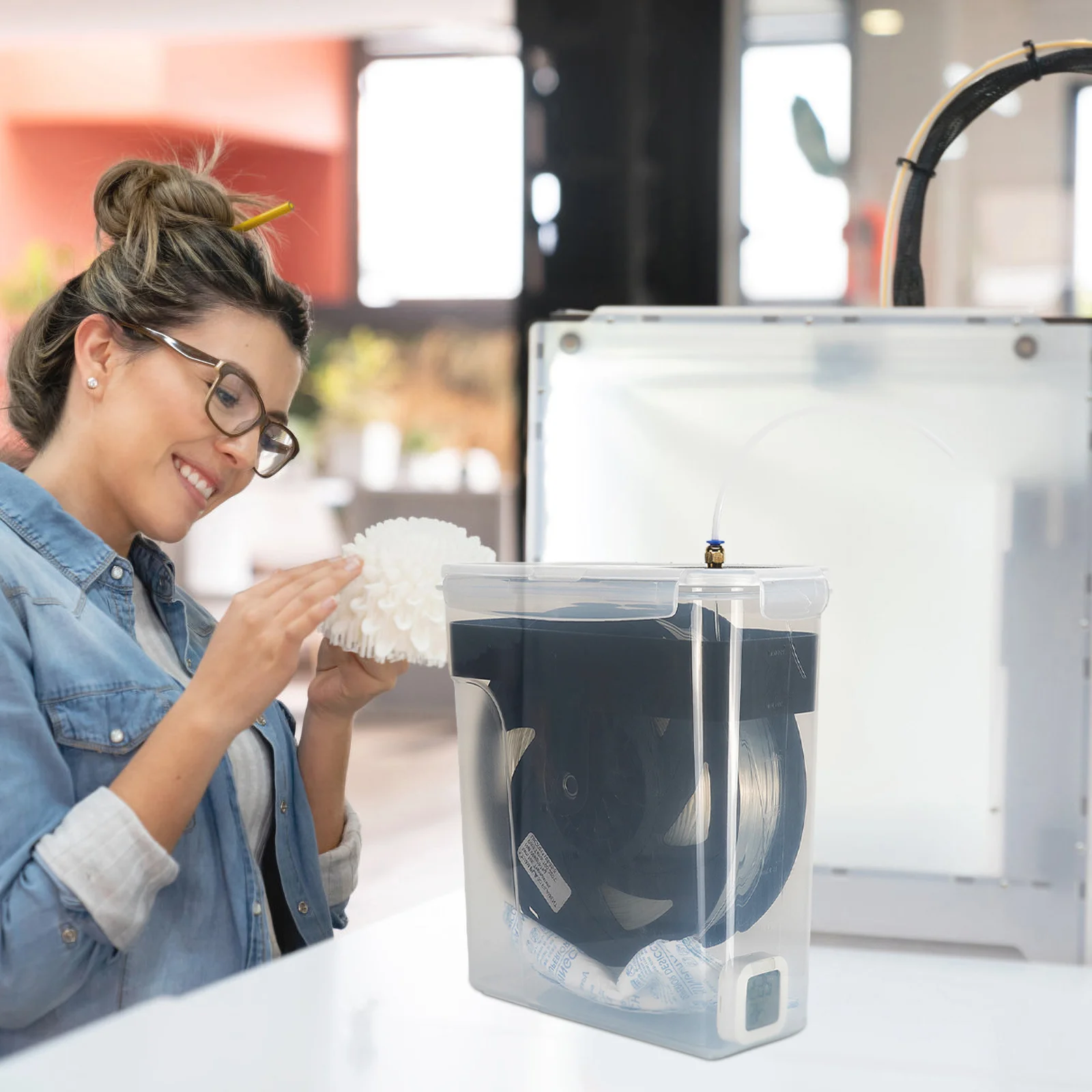 

1 set 4L Filament Dryer Box Dehydrator Storage For 3D Printer 0.5/1Kg Humidity Monitor Sealing Buckles Easy Install 3D Printing