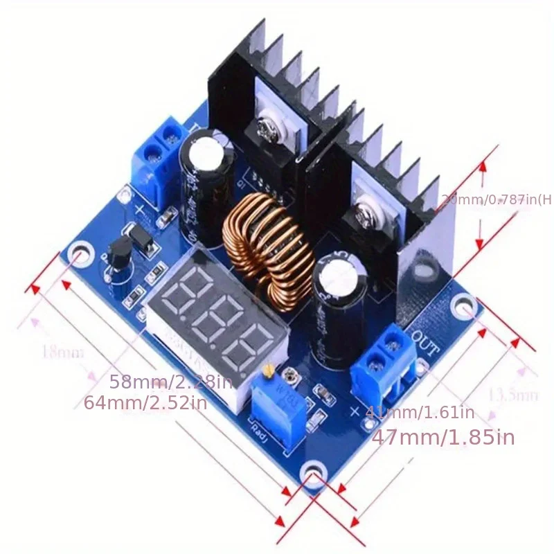 1pc DC 4-40V 8A Voltage Regulator Module - XH-M404 PWM Adjustable DC-DC Step Down Voltage Regulator with Digital Display