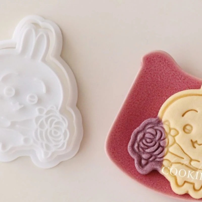 Anime Cartoon Kawaii Chiikawa Hachiware Usagi Valentine's Day Biscuit Mould Rose Goddess Day Cookies Polymer Clay Tool Clear New