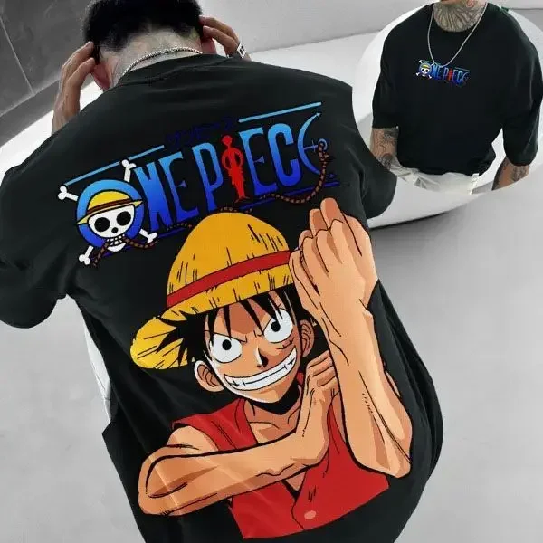 

ONE PIECE Луффи анимационный индивидуальный принт, хлопковые красивые мужские и женские футболки с героями мультфильмов, мужская одежда с короткими рукавами