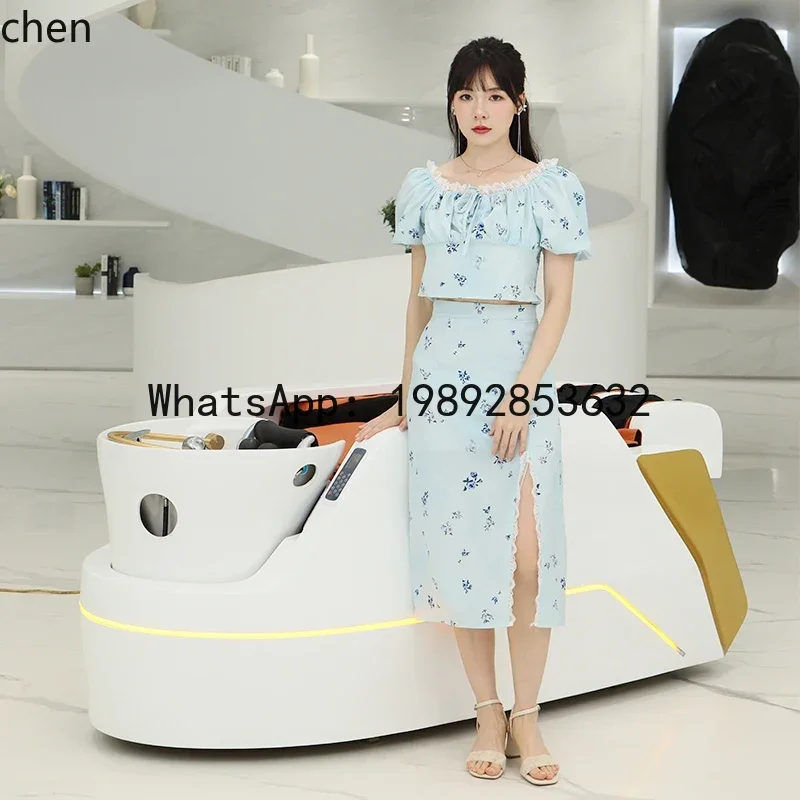 B1 스마트 샴푸 베드 미용실 전용 전동 이발소 세라믹 세면대 물 순환 증기 가정용 장식