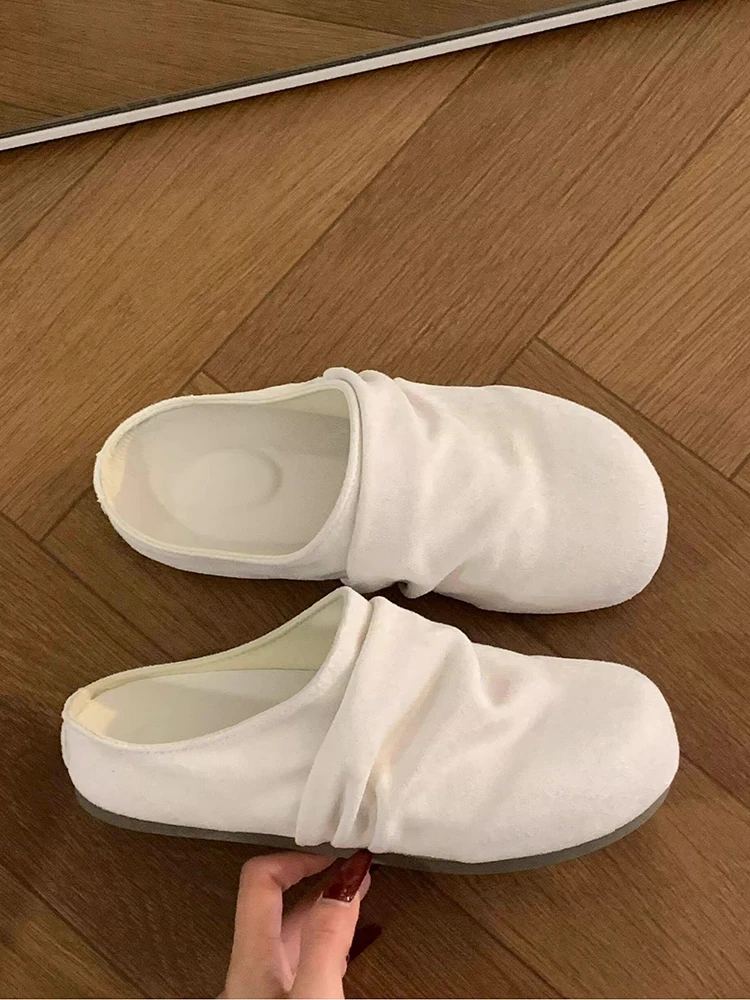 

Chic Korean Style Slip-On Head Covering Soft Bottom Women's Sandals Fashionable All-Match Half Slippers Spring Summer