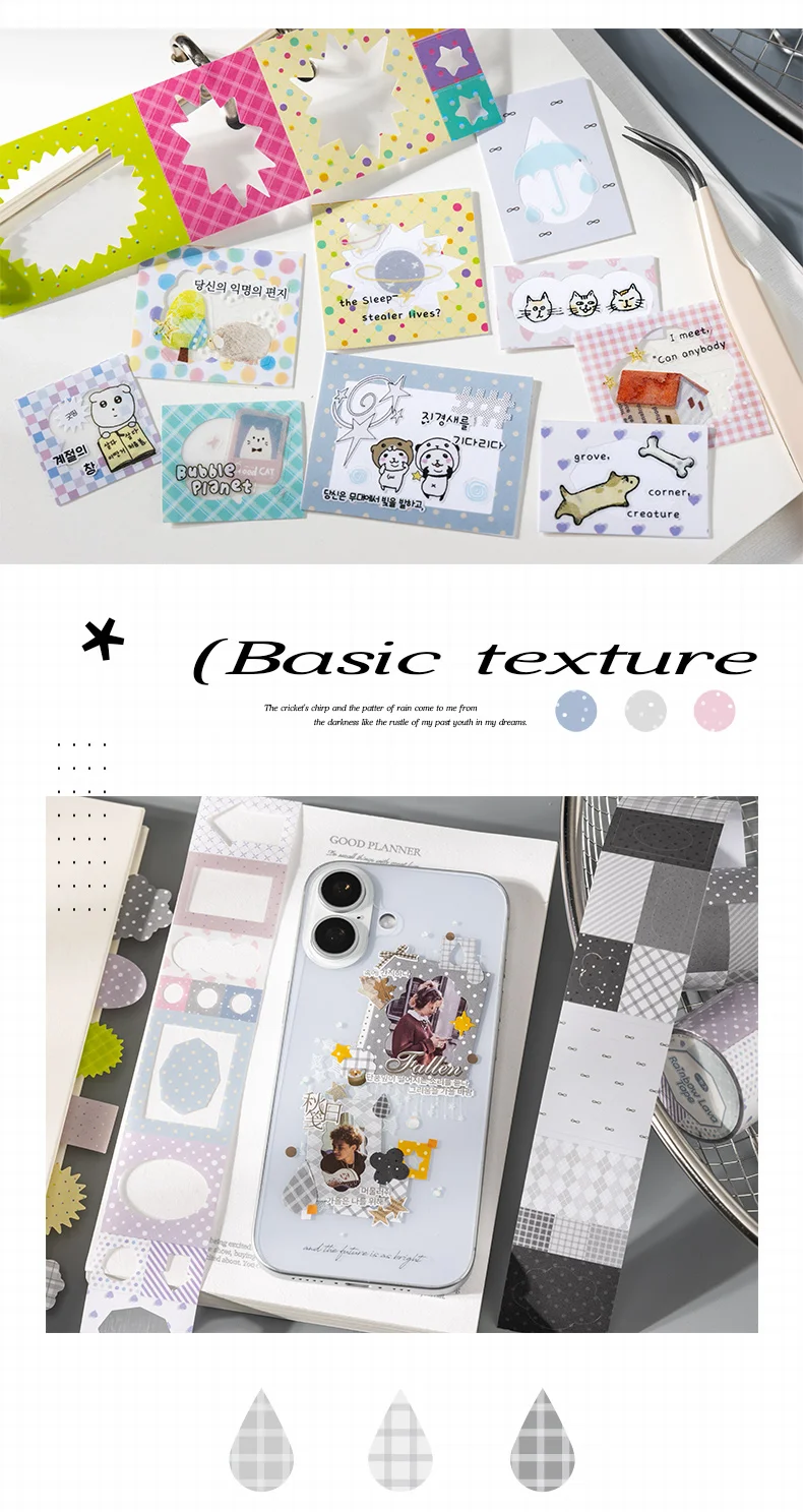 Journal GO 3,5 cm x 2 m bunt gemustertes Washi-Tape mit geometrischem Muster für Tagebücher, Scrapbooks, DIY, dekoratives Klebeband für Bastelarbeiten, Karten und Geschenkideen – Detail 6