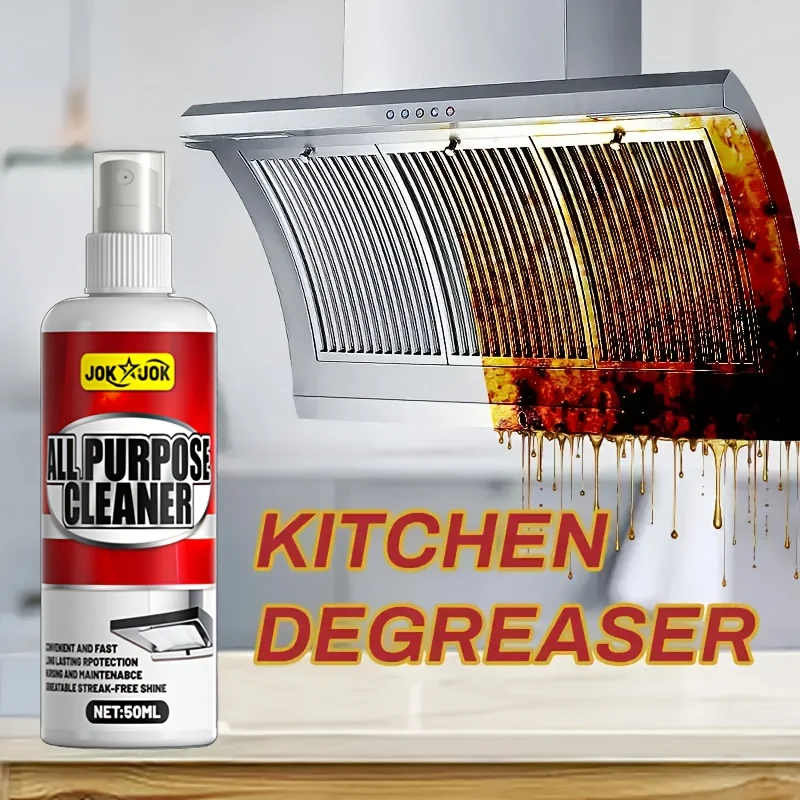 JOKJOK Kitchen Cleaner Spray, Grease Remover, Removes Tar & Stains,Restores Shine,Glycerine Based,Recommended for Metal Surfaces