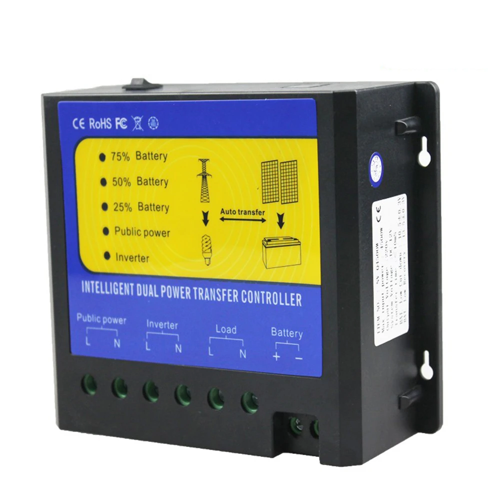 Q4500 Solar Charge Controller Power Switch Regulator DC 12V 24V 48V AC 110V 220V Automatic Dual Transfer Solar wind System