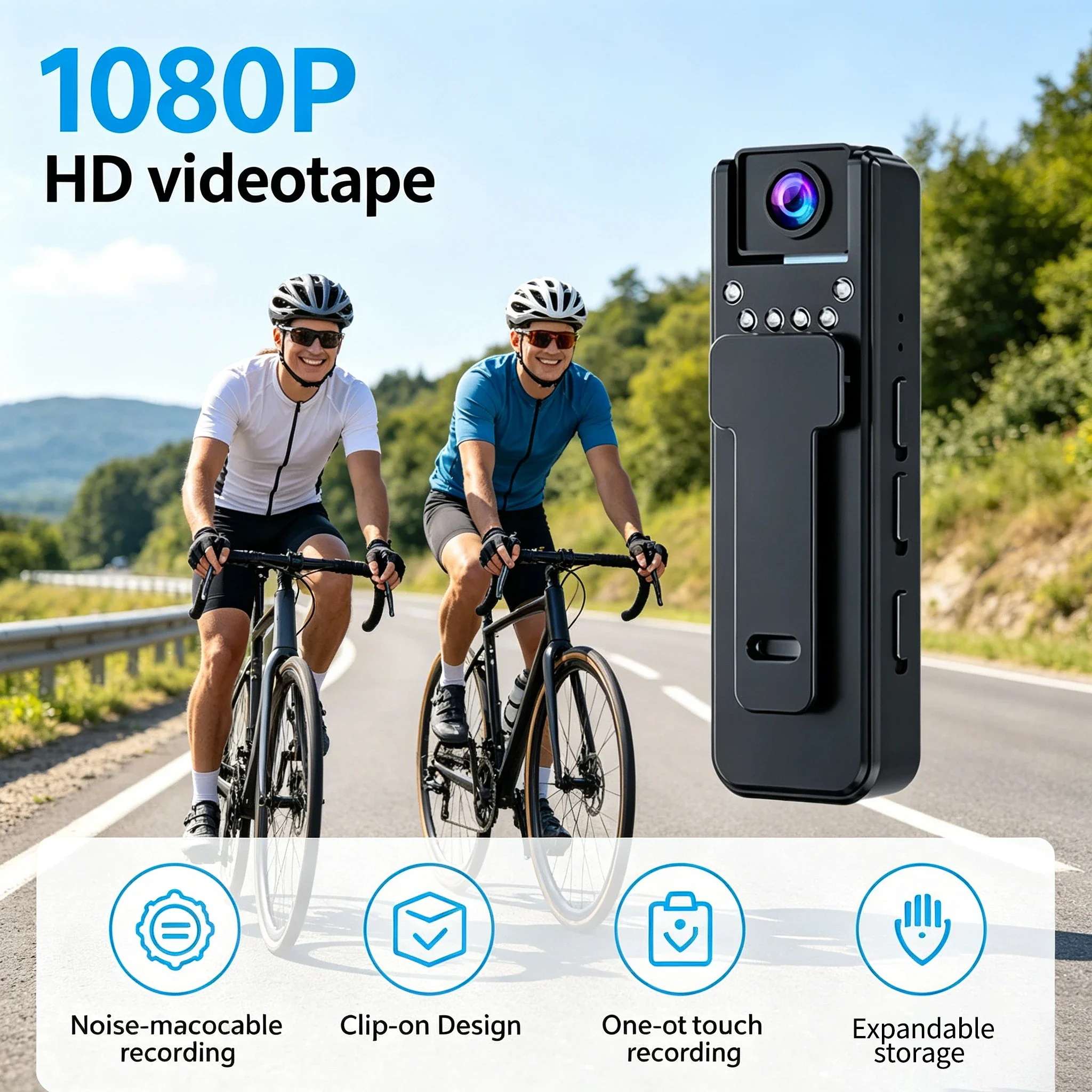 

Мини-камера HD 1080P 180° ° Поворотная камера с инфракрасным ночным видением, полицейская камера, цифровая видеокамера для записи видео, для занятий спортом на открытом воздухе