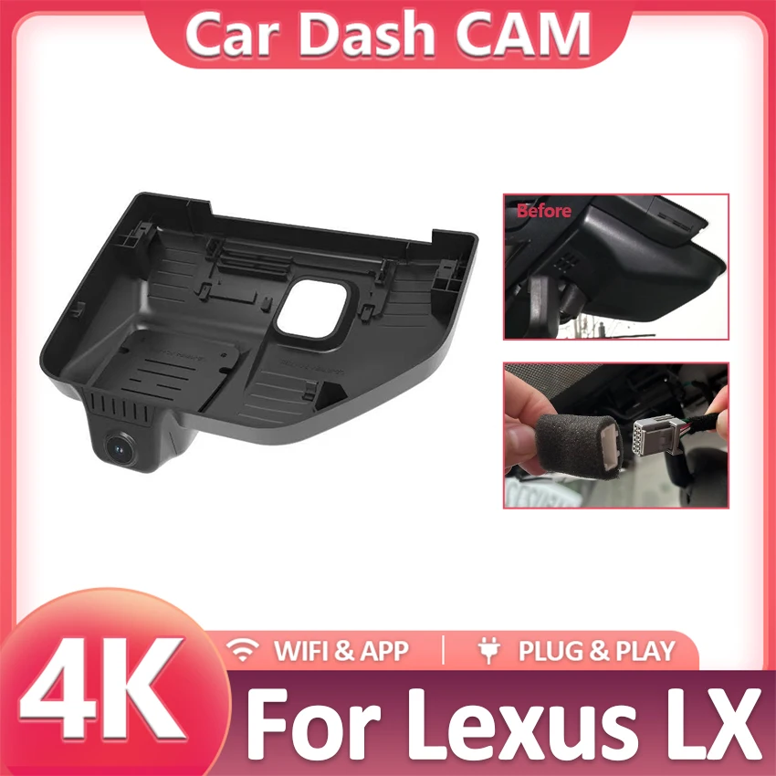 Plug and Play Car DVR Dash Cam Camera for Lexus LX 700h LX700h 2025 UHD Car Camera, APP Control, Night Vision, Loop Recording