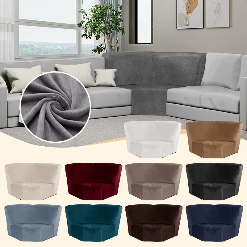 Velvet Corner Sofa Cover Furniture Protector Slipcover for L Shape Sectional Recliner Couch Reclining Sofa Additional Seat
