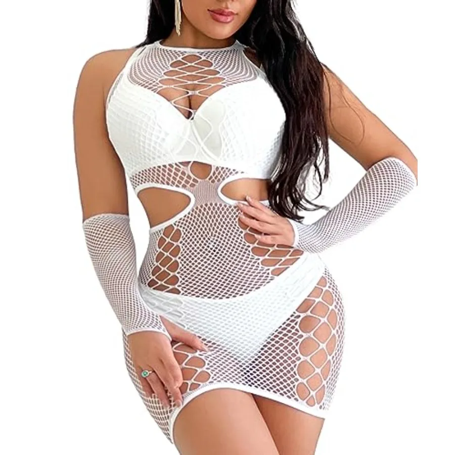 

Buitifo Sexy Lingerie for Women One Piece Babydoll Chemise Fishnet Nightdress
