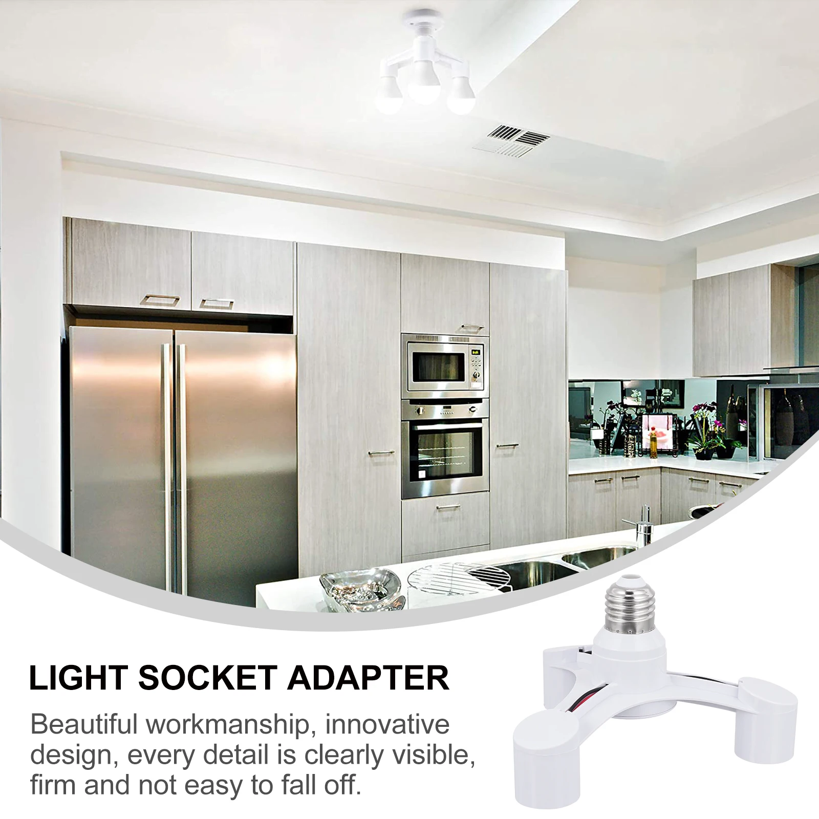 

Plastic Light Socket Adapter Lamp Holder Converter Durable Safe Workmanship LED Lighting Accessories Three-head Socket