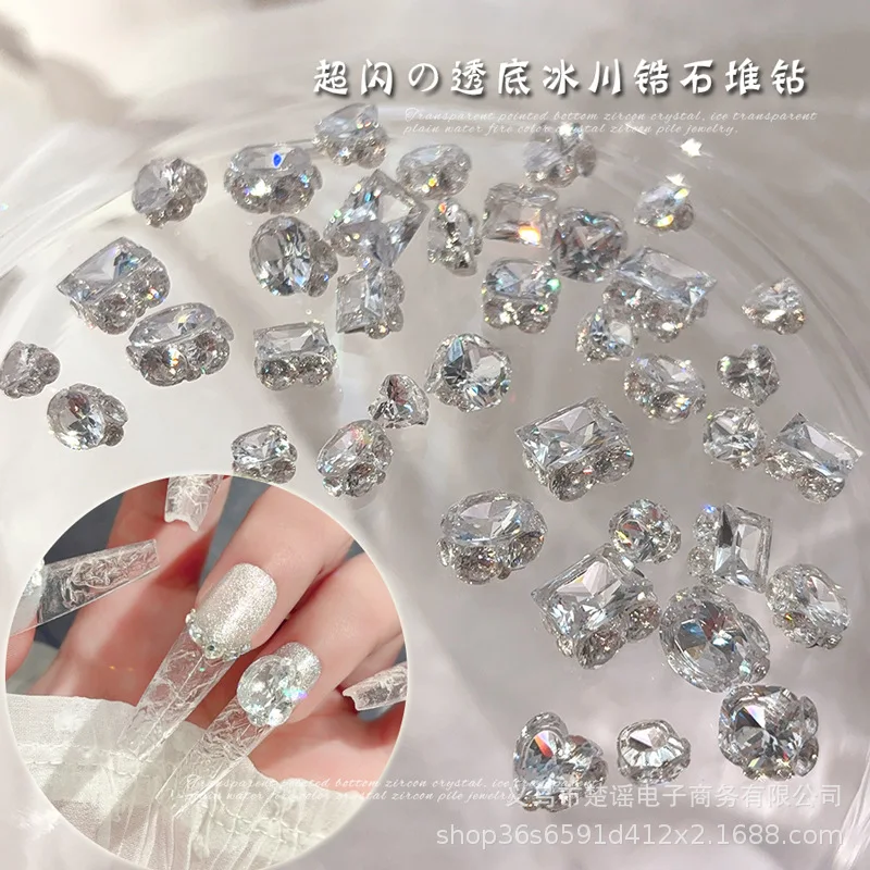 Perceuse à poils de Zircon Transparent blanc, cristal, cœur d'amour rond brillant, strass délicats, décoration Nail Art, accessoires de manucure
