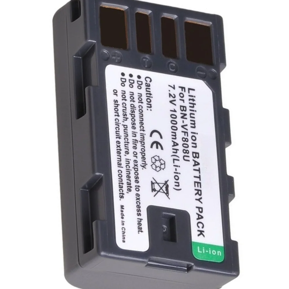 1000mAh BN-VF808 배터리 JVC GZ-HD7/GZ-MG575/GR-D750 GZ-MG330R GZ-MS130용 충전식 리튬이온 캠코더 배터리