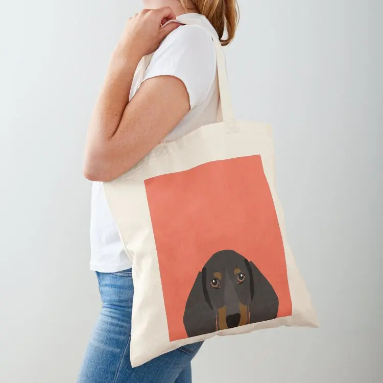 

Doxie Portrait - Black and Tan dog design - cute dachshund face Tote Bag sac pour femme Reusable bags tote bag custom
