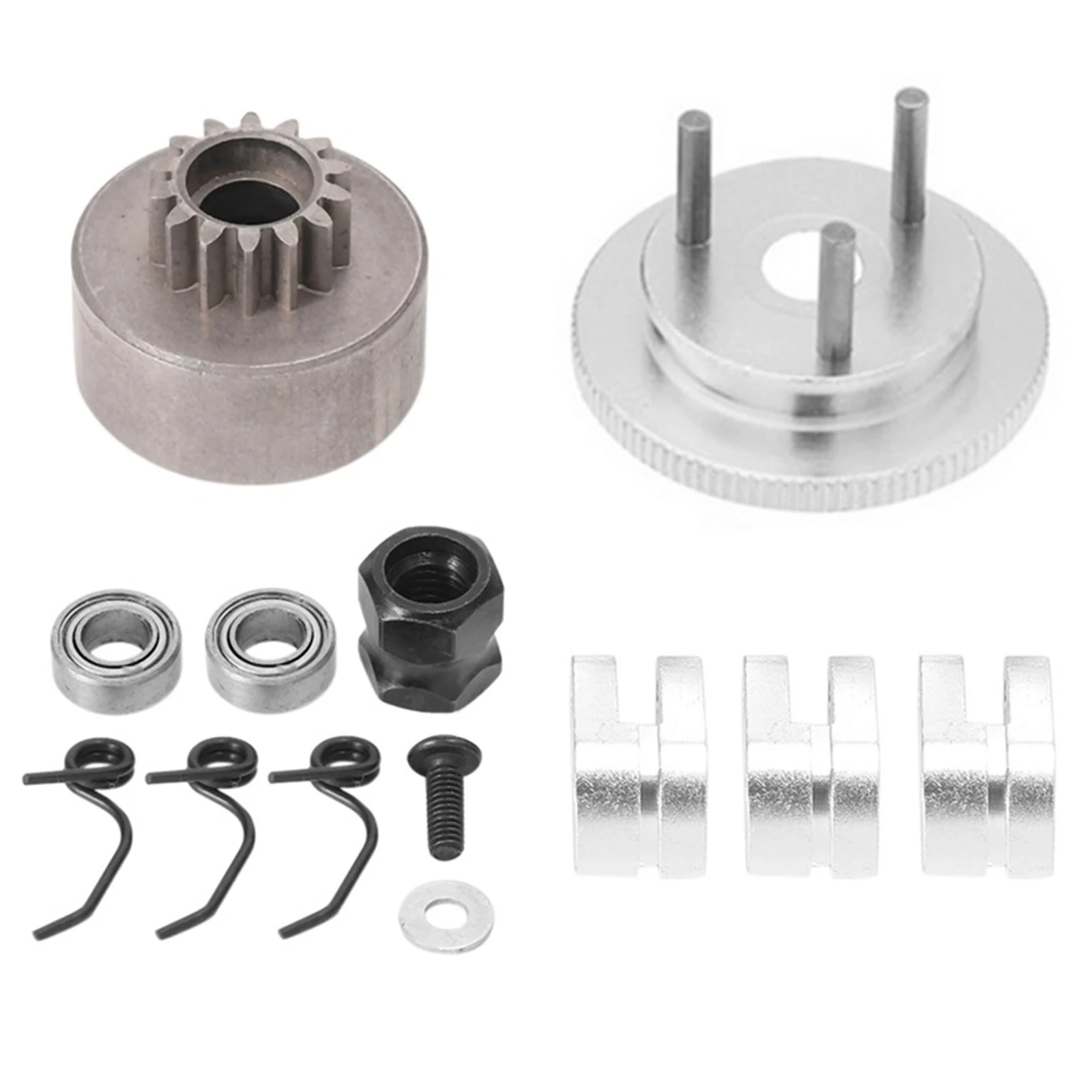 Metal 14T Gear Flywheel Assembly for HSP 1/8 Nitro RC Car Bearing Clutch Bell Shoes Nut Springs Parts Accessories