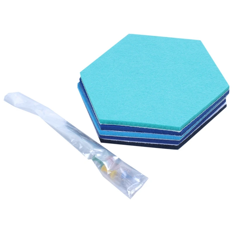 10 Cái/bộ Lục Giác Cảm Thấy Bảng Lục Giác Cảm Thấy Decal Dán Tường 3D Trang Trí Nhà Biển Thông Báo Phòng Baseus Xanh Dương Series