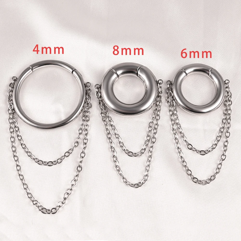 Vanku 2PC New Chain Ear Hangers Weights for Stretched Ear Plugs Tunnels Gauges Stretchers Expander Body Jewelry for Women