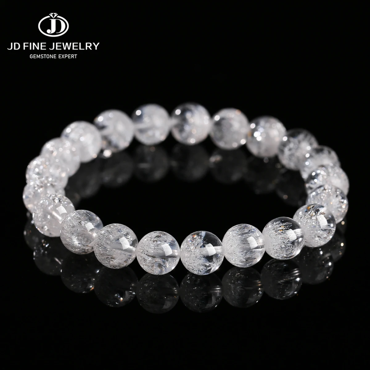 

JD Natural White Super Seven Treasure Basin Lucky Bracelets Women Charm Crystal Bead Stretch Bangles Healing Gifts