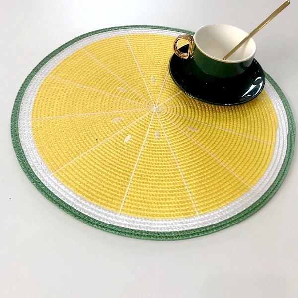 

Heat Insulation Dining Table Mat Round Delicate Embroidery Dessert Pan Table Placemat Non-slip Coffee Cup Mats