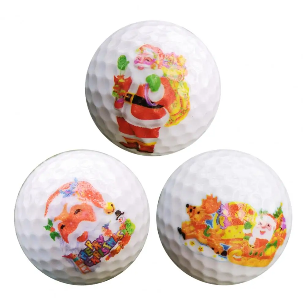 1 PC ลูกกอล์ฟ Xmas Santa Claus สไตล์กลางแจ้งการฝึกอบรมกอล์ฟคริสต์มาสลูกกอล์ฟ Xmas Golf Training Ball นักกอล์ฟสไตล์สุ่ม