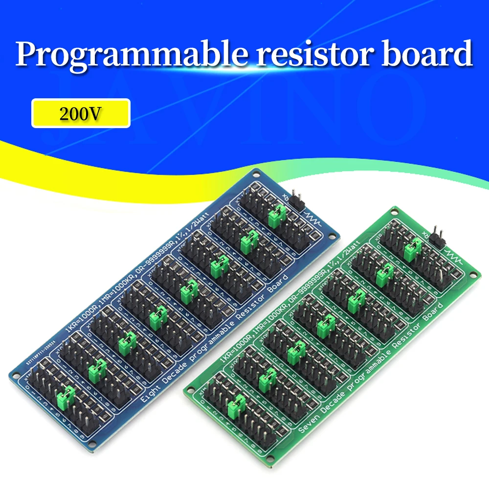 0.1R-999999R Programmable Resistor Board Module High Precision 1/2W 1% 8-Segment Jumper Cap 0.1-9999999 Ohm