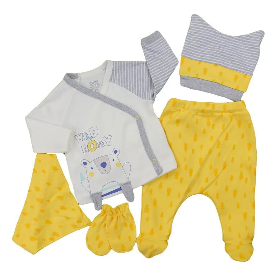 

Baby Girl Boy Babies Newborn Clothing 5-pcs Hospital Outlet Custom Fabric Antibacterial Babies Healthy Safe Outfit Sets Dresses