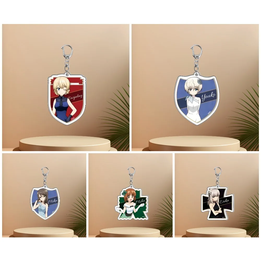 

DIY Acrylic Key Chain Decoration Pendant Girls and Panzer Nishizumi Miho Saori Takebe Isuzu Hana Akiyama Yukari Reizei Mako