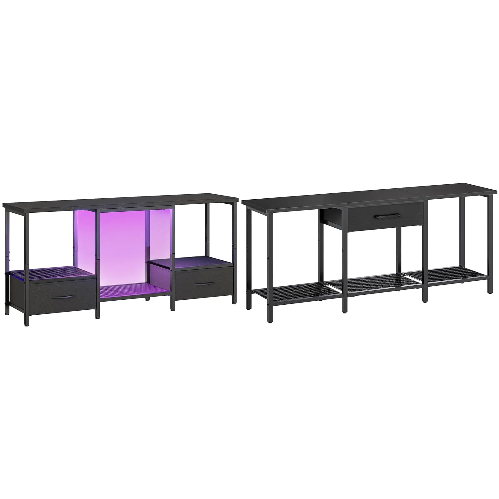 

LED TV Stand With Storage Open Shelves And Drawer For Up To 55 Inch TV Living Room Bedroom