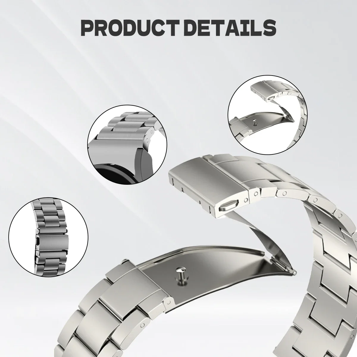 Metal Strap for Samsung Galaxy Watch6 5 4 40mm 44mm 6Classic 43mm 47mm No Gaps Stainless Steel Band for Watch 5Pro 45mm Bracelet